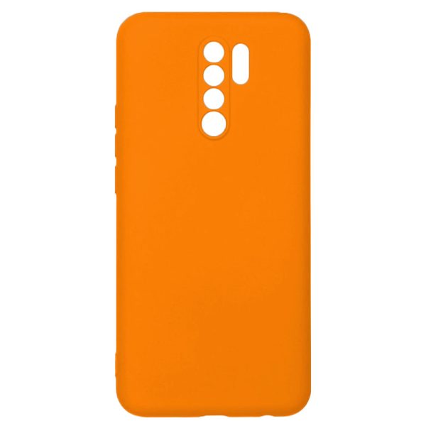 Husa protectie, interior de catifea, compatibila cu Xiaomi Redmi 9, FONIX BloomShield, silicon, margini ridicate, slim, Portocaliu neon3