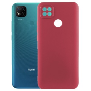 Husa protectie, interior de catifea, compatibila cu Xiaomi Redmi 9C, FONIX BloomShield, silicon, margini ridicate, slim, Visiniu