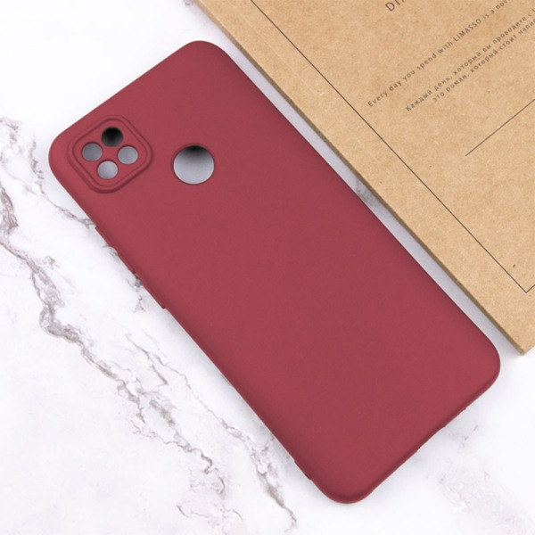 Husa protectie, interior de catifea, compatibila cu Xiaomi Redmi 9C, FONIX BloomShield, silicon, margini ridicate, slim, Visiniu