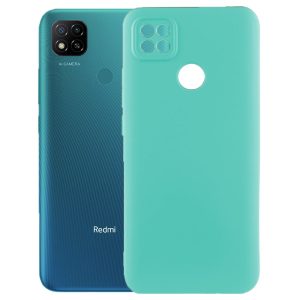 Husa protectie, interior de catifea, compatibila cu Xiaomi Redmi 9C, FONIX BloomShield, silicon, margini ridicate, slim, Turcoaz