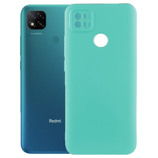 Husa protectie, interior de catifea, compatibila cu Xiaomi Redmi 9C, FONIX BloomShield, silicon, margini ridicate, slim, Turcoaz