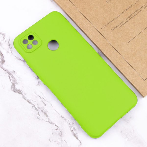 Husa protectie, interior de catifea, compatibila cu Xiaomi Redmi 9C, FONIX BloomShield, silicon, margini ridicate, slim, Verde neon