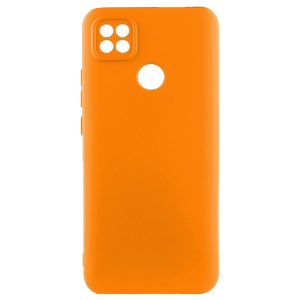 Husa protectie, interior de catifea, compatibila cu Xiaomi Redmi 9C, FONIX BloomShield, silicon, margini ridicate, slim, Portocaliu neon3