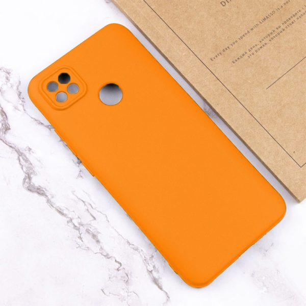 Husa protectie, interior de catifea, compatibila cu Xiaomi Redmi 9C, FONIX BloomShield, silicon, margini ridicate, slim, Portocaliu neon