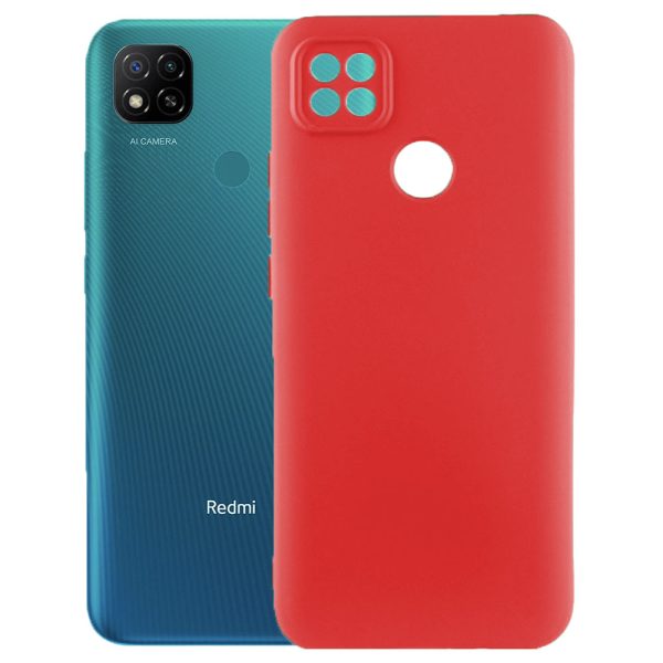 Husa protectie, interior de catifea, compatibila cu Xiaomi Redmi 10A, FONIX BloomShield, silicon, margini ridicate, slim, Rosu