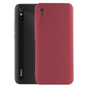 Husa protectie, interior de catifea, compatibila cu Xiaomi Redmi 9A / 9AT, FONIX BloomShield, silicon, margini ridicate, slim, Visiniu