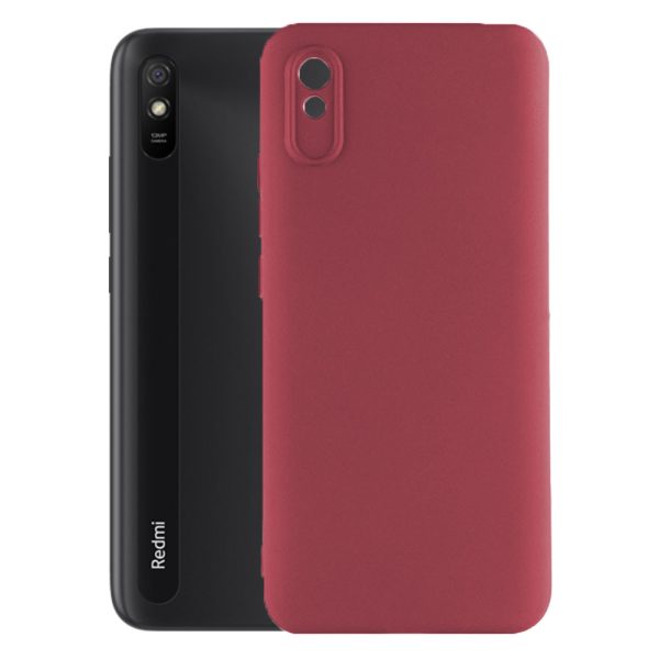 Husa protectie, interior de catifea, compatibila cu Xiaomi Redmi 9A / 9AT, FONIX BloomShield, silicon, margini ridicate, slim, Visiniu