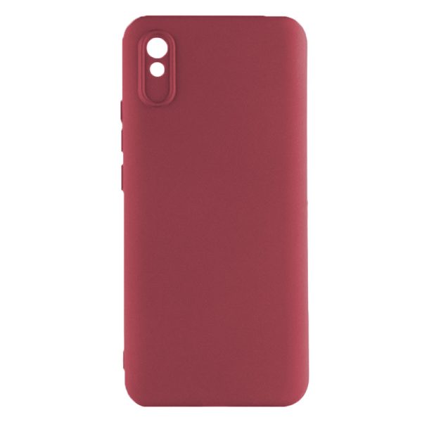 Husa protectie, interior de catifea, compatibila cu Xiaomi Redmi 9A / 9AT, FONIX BloomShield, silicon, margini ridicate, slim, Visiniu2