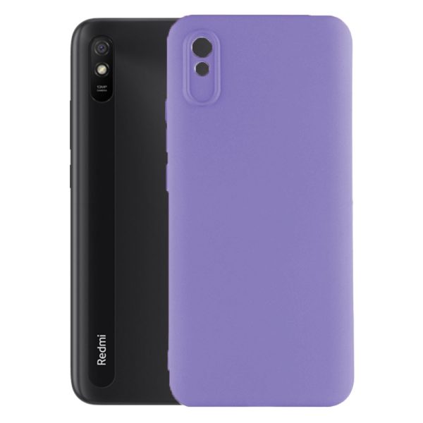 Husa protectie, interior de catifea, compatibila cu Xiaomi Redmi 9A / 9AT, FONIX BloomShield, silicon, margini ridicate, slim, Mov