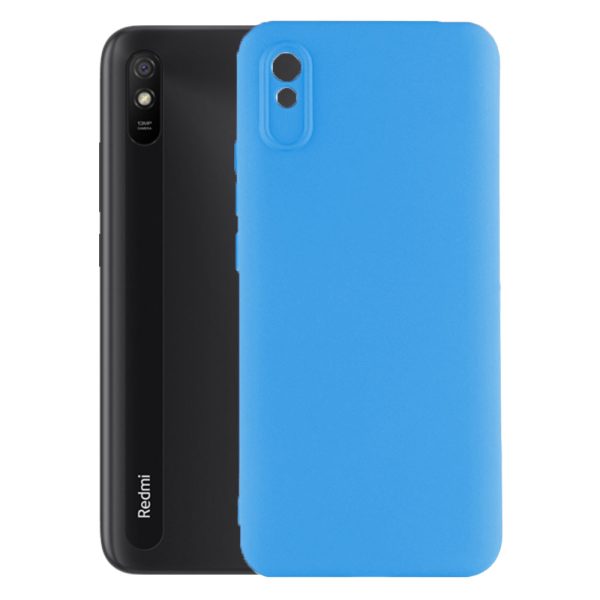 Husa protectie, interior de catifea, compatibila cu Xiaomi Redmi 9A / 9AT, FONIX BloomShield, silicon, margini ridicate, slim, Albastru