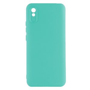 Husa protectie, interior de catifea, compatibila cu Xiaomi Redmi 9A / 9AT, FONIX BloomShield, silicon, margini ridicate, slim, Turcoaz2