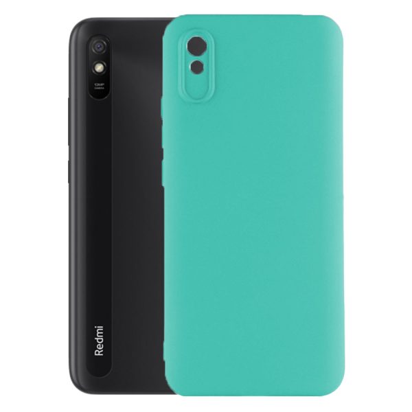 Husa protectie, interior de catifea, compatibila cu Xiaomi Redmi 9A / 9AT, FONIX BloomShield, silicon, margini ridicate, slim, Turcoaz