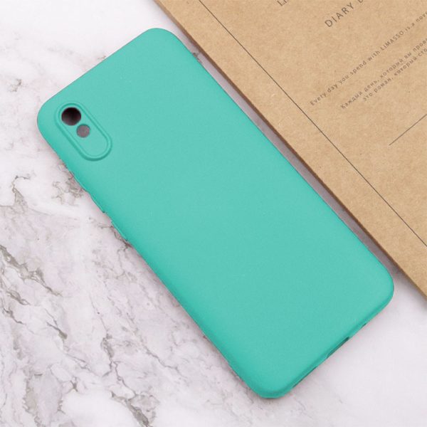 Husa protectie, interior de catifea, compatibila cu Xiaomi Redmi 9A / 9AT, FONIX BloomShield, silicon, margini ridicate, slim, Turcoaz