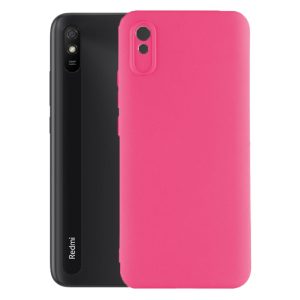 Husa protectie, interior de catifea, compatibila cu Xiaomi Redmi 9A / 9AT, FONIX BloomShield, silicon, margini ridicate, slim, Roz neon