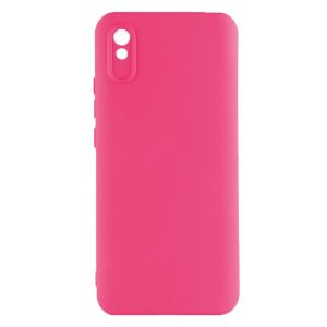 Husa protectie, interior de catifea, compatibila cu Xiaomi Redmi 9A / 9AT, FONIX BloomShield, silicon, margini ridicate, slim, Roz neon2