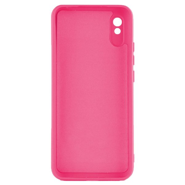 Husa protectie, interior de catifea, compatibila cu Xiaomi Redmi 9A / 9AT, FONIX BloomShield, silicon, margini ridicate, slim, Roz neon3