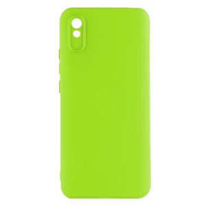 Husa protectie, interior de catifea, compatibila cu Xiaomi Redmi 9A / 9AT, FONIX BloomShield, silicon, margini ridicate, slim, Verde neon2