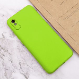 Husa protectie, interior de catifea, compatibila cu Xiaomi Redmi 9A / 9AT, FONIX BloomShield, silicon, margini ridicate, slim, Verde neon