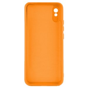 Husa protectie, interior de catifea, compatibila cu Xiaomi Redmi 9A / 9AT, FONIX BloomShield, silicon, margini ridicate, slim, Portocaliu neon3