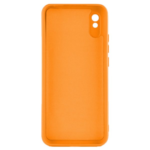 Husa protectie, interior de catifea, compatibila cu Xiaomi Redmi 9A / 9AT, FONIX BloomShield, silicon, margini ridicate, slim, Portocaliu neon3