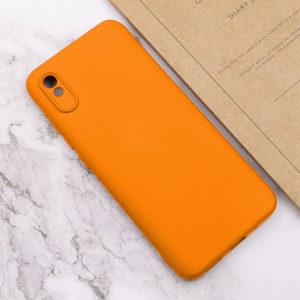 Husa protectie, interior de catifea, compatibila cu Xiaomi Redmi 9A / 9AT, FONIX BloomShield, silicon, margini ridicate, slim, Portocaliu neon