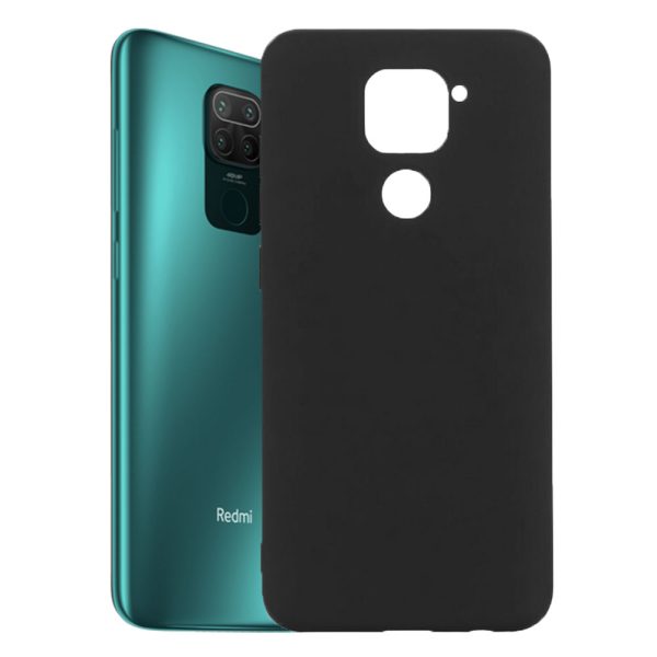 Husa protectie, interior de catifea, compatibila cu Xiaomi Redmi Note 9, FONIX BloomShield, silicon, margini ridicate, slim, Negru intens