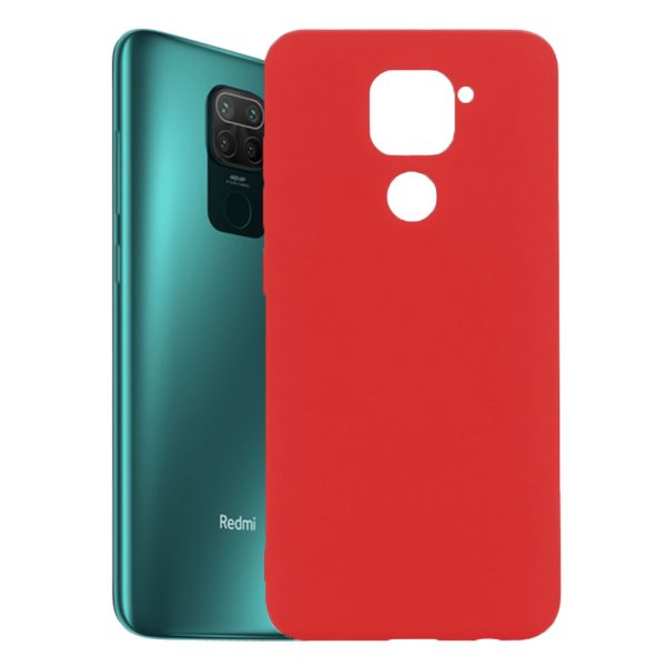 Husa protectie, interior de catifea, compatibila cu Xiaomi Redmi Note 9, FONIX BloomShield, silicon, margini ridicate, slim, Rosu aprins