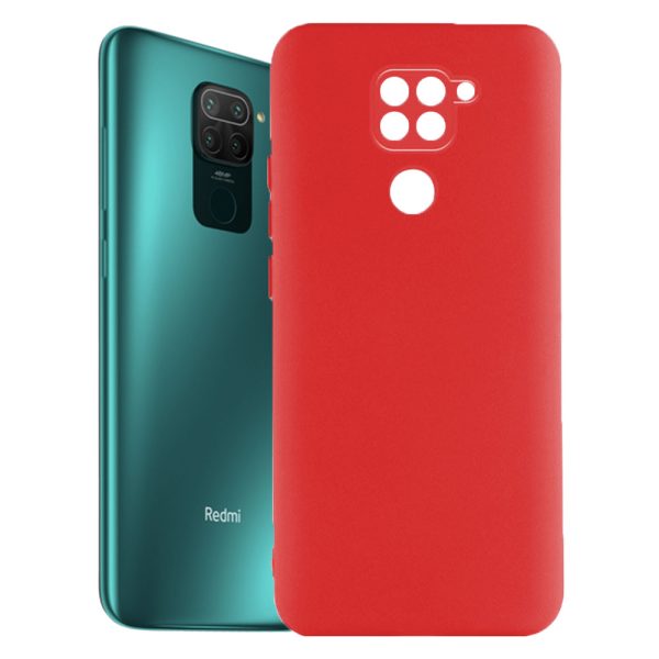 Husa protectie, interior de catifea, compatibila cu Xiaomi Redmi Note 9, FONIX BloomShield, silicon, margini ridicate, slim, Rosu