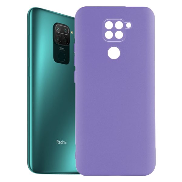 Husa protectie, interior de catifea, compatibila cu Xiaomi Redmi Note 9, FONIX BloomShield, silicon, margini ridicate, slim, Mov