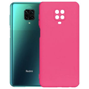 Husa protectie, interior de catifea, compatibila cu Xiaomi Redmi Note 9s / Note 9 Pro, FONIX BloomShield, silicon, margini ridicate, slim, Roz neon