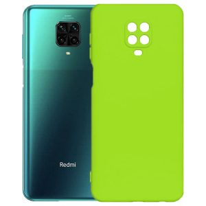 Husa protectie, interior de catifea, compatibila cu Xiaomi Redmi Note 9s / Note 9 Pro, FONIX BloomShield, silicon, margini ridicate, slim, Verde neon