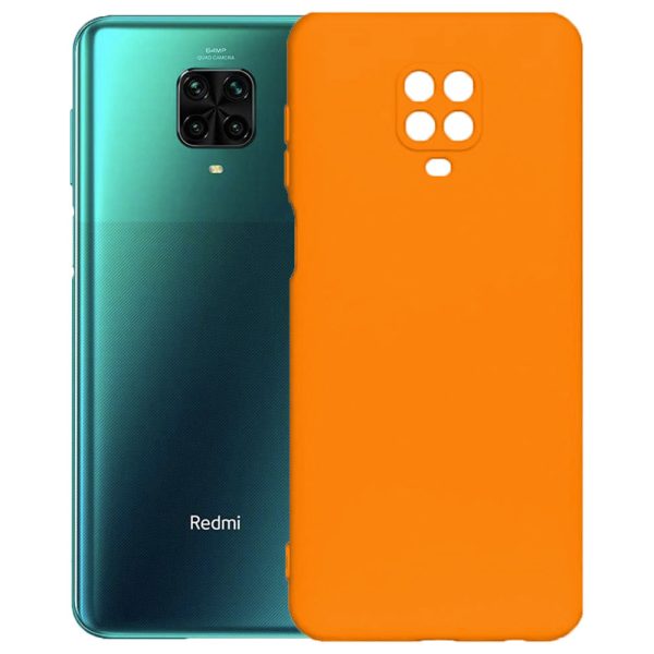 Husa protectie, interior de catifea, compatibila cu Xiaomi Redmi Note 9s / Note 9 Pro, FONIX BloomShield, silicon, margini ridicate, slim, Portocaliu neon