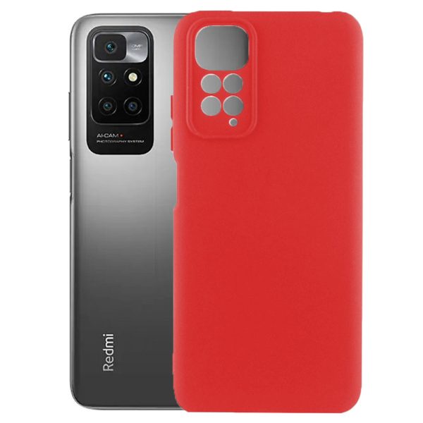 Husa protectie, interior de catifea, compatibila cu Xiaomi Redmi 10 4G, FONIX BloomShield, silicon, margini ridicate, slim, Rosu