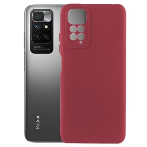 Husa protectie, interior de catifea, compatibila cu Xiaomi Redmi 10 4G, FONIX BloomShield, silicon, margini ridicate, slim, Visiniu