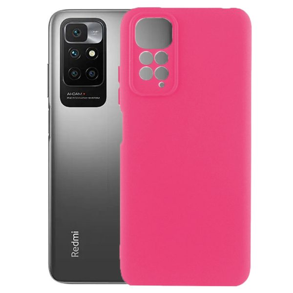 Husa protectie, interior de catifea, compatibila cu Xiaomi Redmi 10 4G, FONIX BloomShield, silicon, margini ridicate, slim, Roz neon