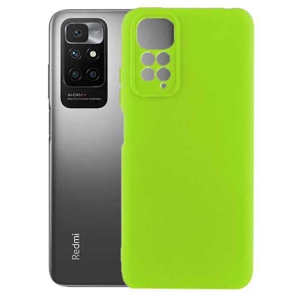 Husa protectie, interior de catifea, compatibila cu Xiaomi Redmi 10 4G, FONIX BloomShield, silicon, margini ridicate, slim, Verde neon