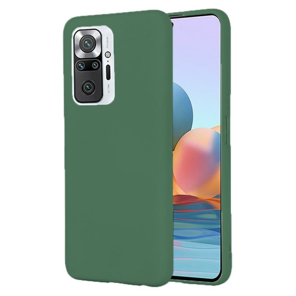 Husa protectie, interior de catifea, compatibila cu Xiaomi Redmi Note 10 4G / Note 10S, FONIX BloomShield, silicon, margini ridicate, slim, Verde inchis