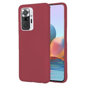 Husa protectie, interior de catifea, compatibila cu Xiaomi Redmi Note 10 4G / Note 10S, FONIX BloomShield, silicon, margini ridicate, slim, Burgundy