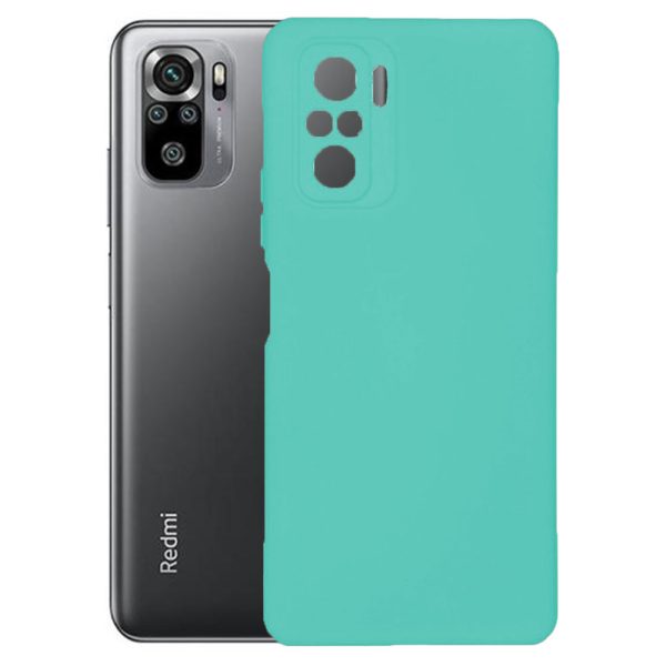 Husa protectie, interior de catifea, compatibila cu Xiaomi Redmi Note 10 4G / Note 10S, FONIX BloomShield, silicon, margini ridicate, slim, Turcoaz