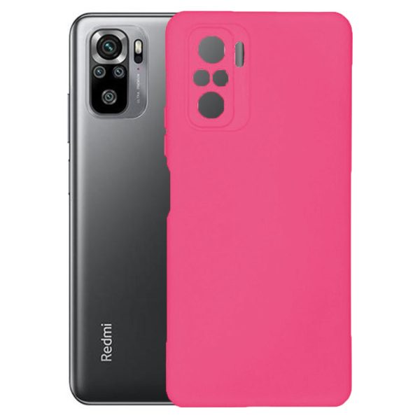 Husa protectie, interior de catifea, compatibila cu Xiaomi Redmi Note 10 4G / Note 10S, FONIX BloomShield, silicon, margini ridicate, slim, Roz neon