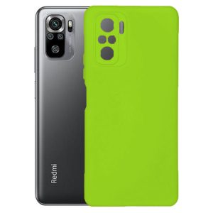 Husa protectie, interior de catifea, compatibila cu Xiaomi Redmi Note 10 4G / Note 10S, FONIX BloomShield, silicon, margini ridicate, slim, Verde neon