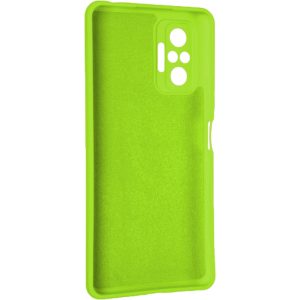 Husa protectie, interior de catifea, compatibila cu Xiaomi Redmi Note 10 4G / Note 10S, FONIX BloomShield, silicon, margini ridicate, slim, Verde neon2