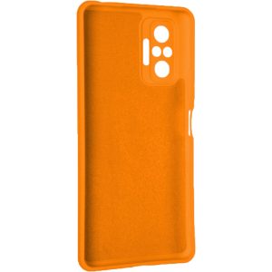 Husa protectie, interior de catifea, compatibila cu Xiaomi Redmi Note 10 4G / Note 10S, FONIX BloomShield, silicon, margini ridicate, slim, Portocaliu neon2