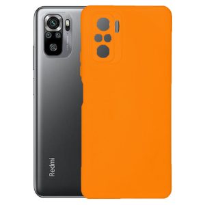 Husa protectie, interior de catifea, compatibila cu Xiaomi Redmi Note 10 4G / Note 10S, FONIX BloomShield, silicon, margini ridicate, slim, Portocaliu neon