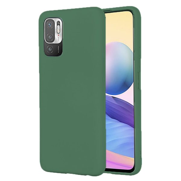 Husa protectie, interior de catifea, compatibila cu Xiaomi Redmi Note 10 5G, FONIX BloomShield, silicon, margini ridicate, slim, Verde inchis