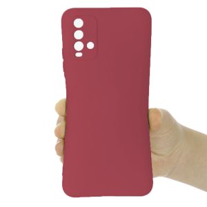 Husa protectie, interior de catifea, compatibila cu Xiaomi Redmi 9T, FONIX BloomShield, silicon, margini ridicate, slim, Visiniu