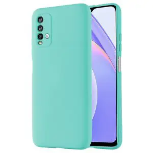 Husa protectie, interior de catifea, compatibila cu Xiaomi Redmi 9T, FONIX BloomShield, silicon, margini ridicate, slim, Turcoaz