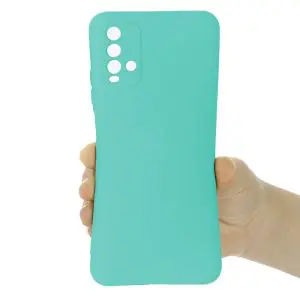 Husa protectie, interior de catifea, compatibila cu Xiaomi Redmi 9T, FONIX BloomShield, silicon, margini ridicate, slim, Turcoaz