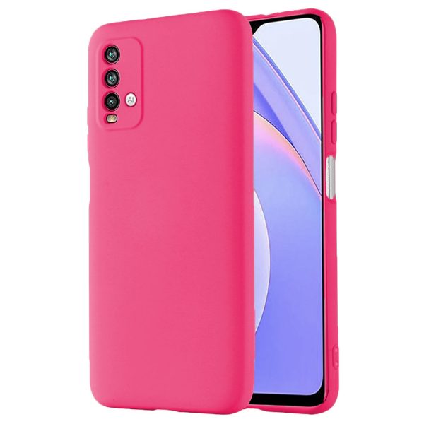 Husa protectie, interior de catifea, compatibila cu Xiaomi Redmi 9T, FONIX BloomShield, silicon, margini ridicate, slim, Roz neon