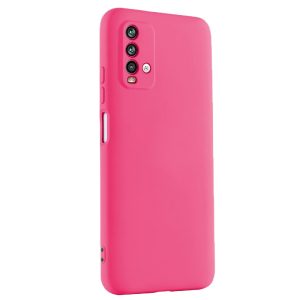 Husa protectie, interior de catifea, compatibila cu Xiaomi Redmi 9T, FONIX BloomShield, silicon, margini ridicate, slim, Roz neon3